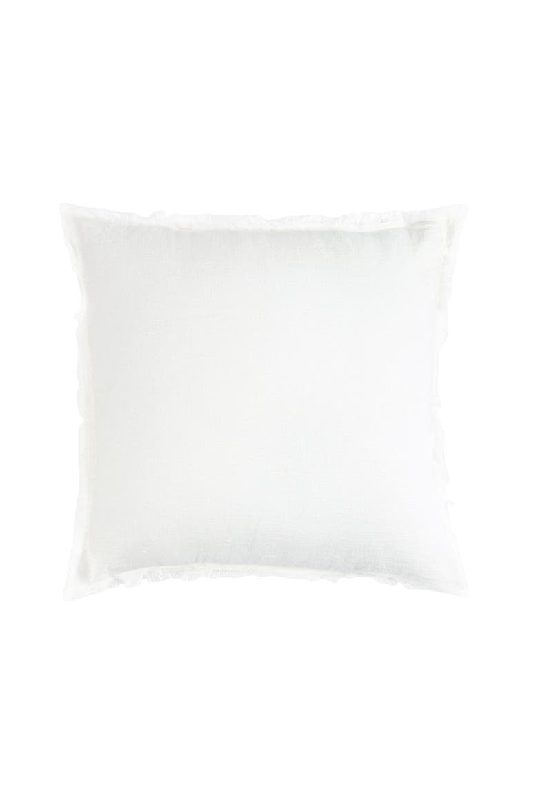 Bright Fringe So Soft Linen Pillows with Down Alternative Insert, Main, color, White