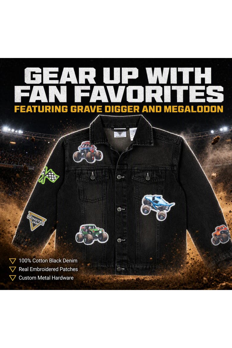 Denim Jacket, Alternate, color, Monster Jam Black