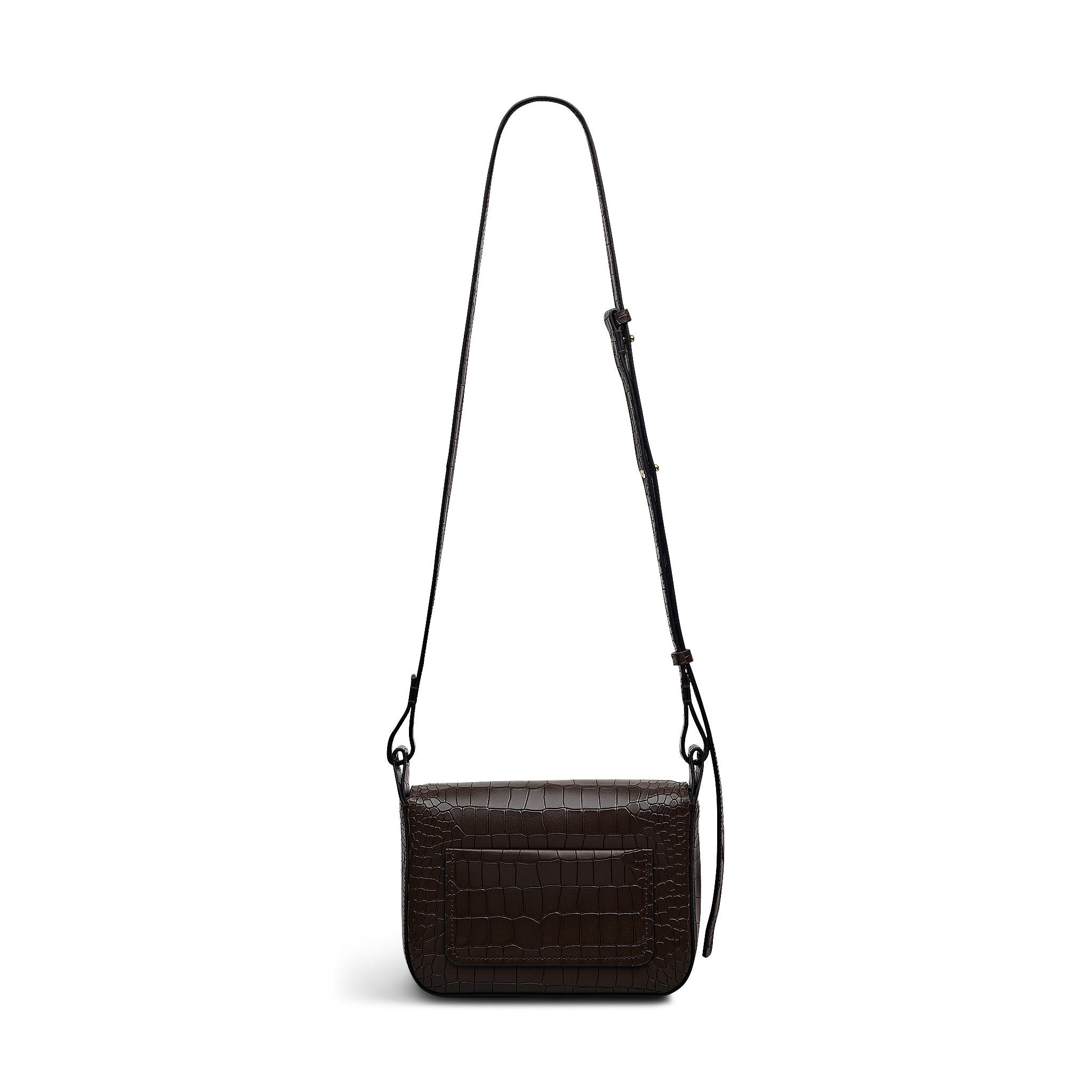 Radley Westwell Lane - Faux Croc Small Flapover Crossbody, Alternate, color, Dark Oak