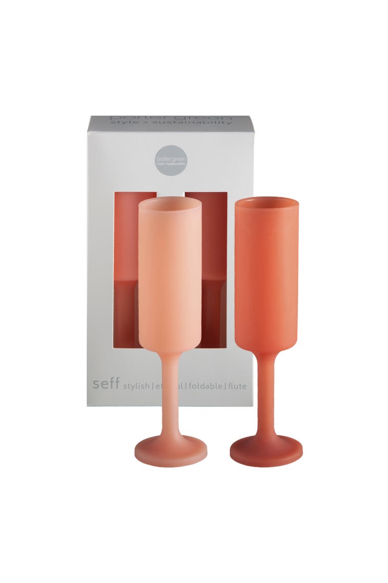 Seff | Unbreakable Champagne Flutes, Main, color, Terra + Peach