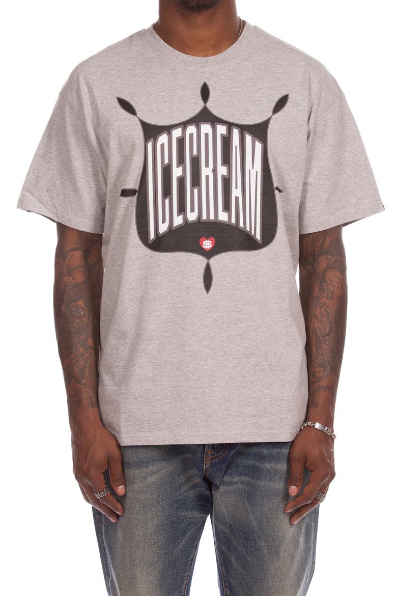 Emblem Cotton Graphic T-Shirt, Main, color, HEATHER GREY