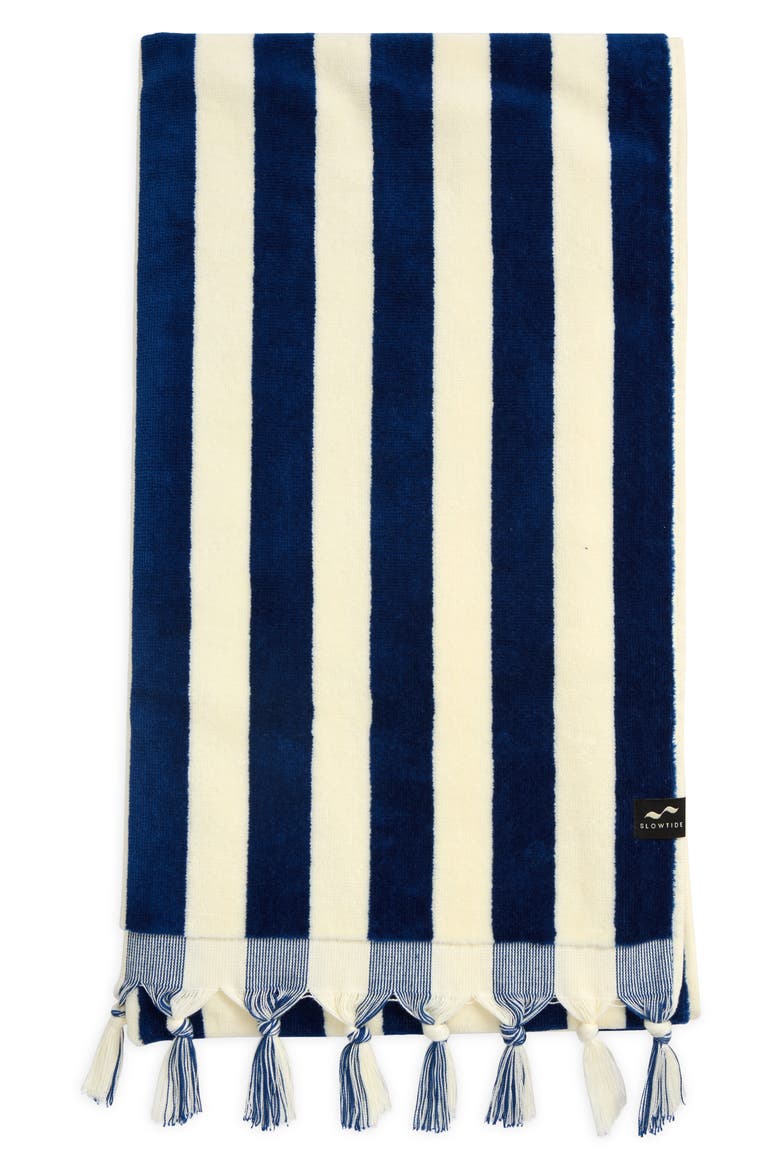 Cabana Striped Turkish Cotton Towel, Main, color, DEEP POOL