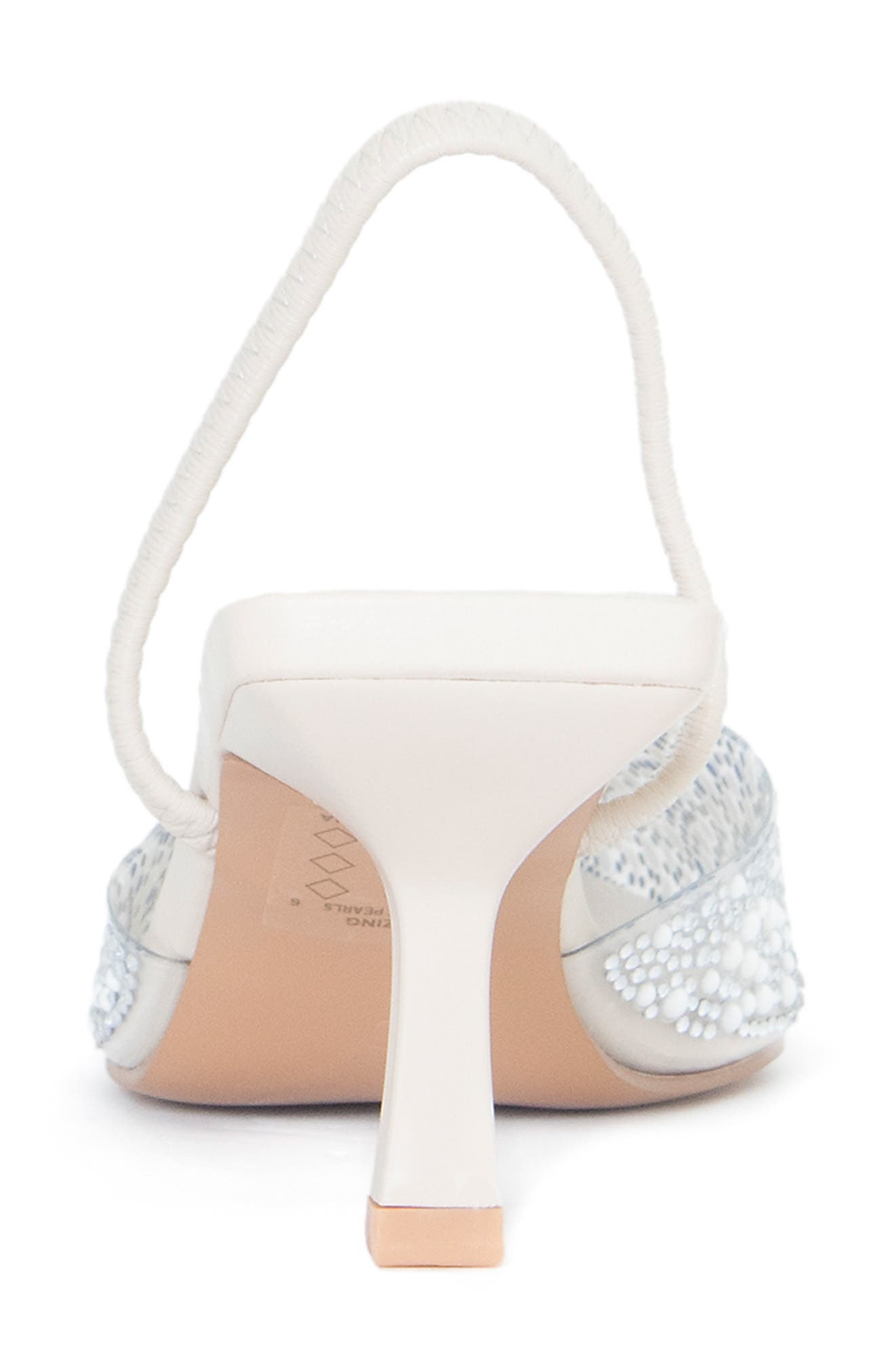 Lauren Lorraine Zing Embellished Slingback Mule, Alternate, color, Light Nude Pearls