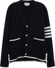 Thom Browne 4-Bar Milano Stitch Virgin Wool Cardigan