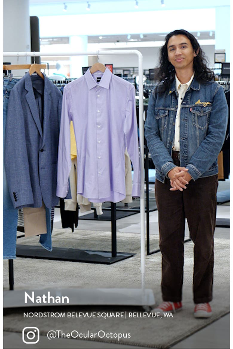 Hank Geometric Pattern Stretch Cotton Dress Shirt video