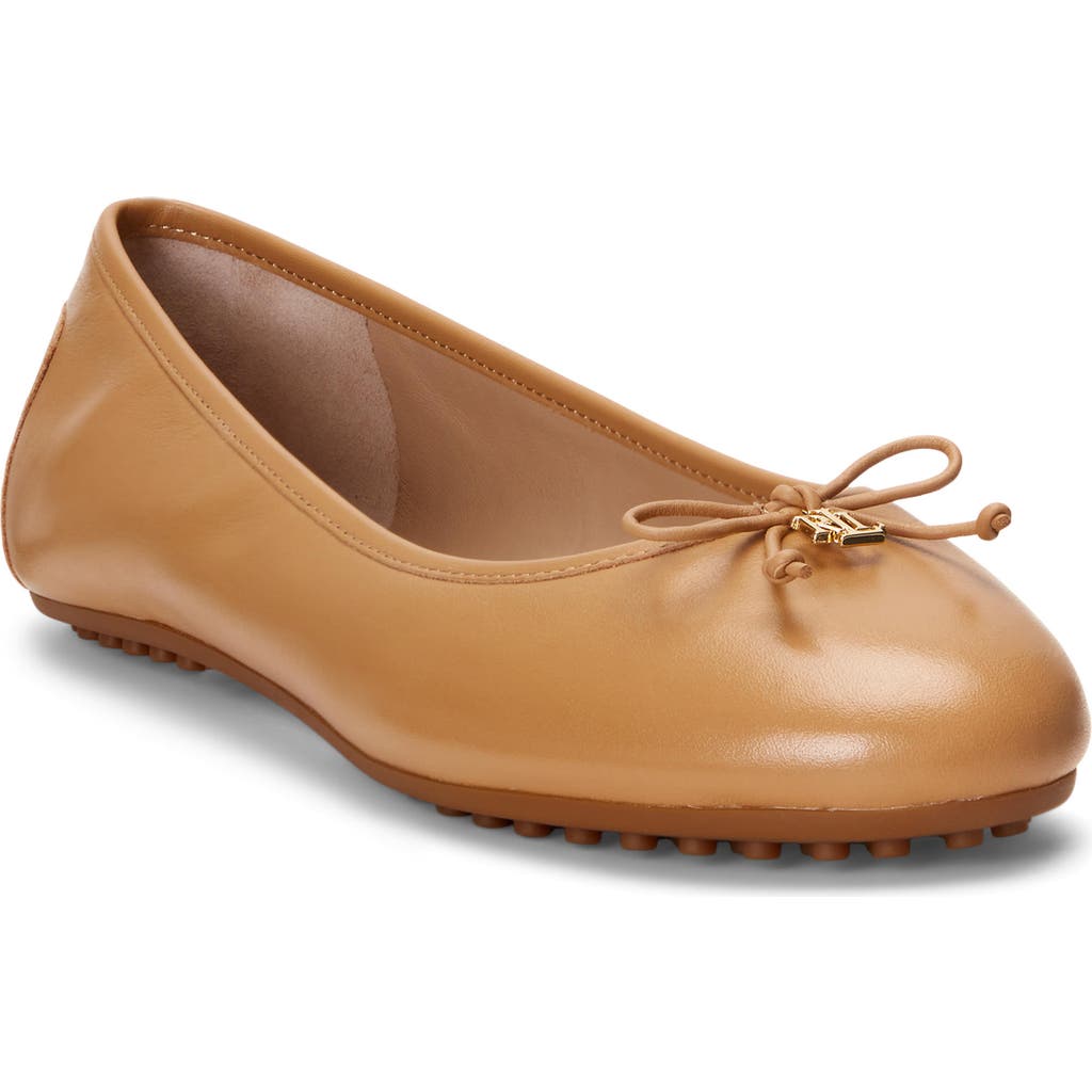 Ralph Lauren Jayna Driver Ballet Flat In Brown