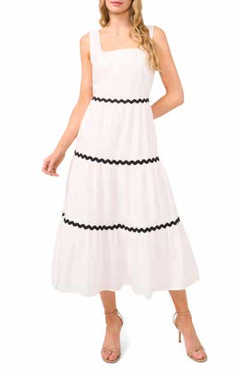 CeCe Rickrack Trim Cotton Maxi Sundress