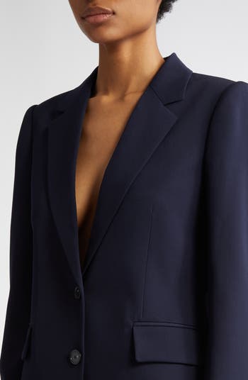 ジャケット Stella Mccartney Navy Blue Single-Breasted Jacket In Wool Stella McCartney Navy Blue Wool Single Breasted Blazer L