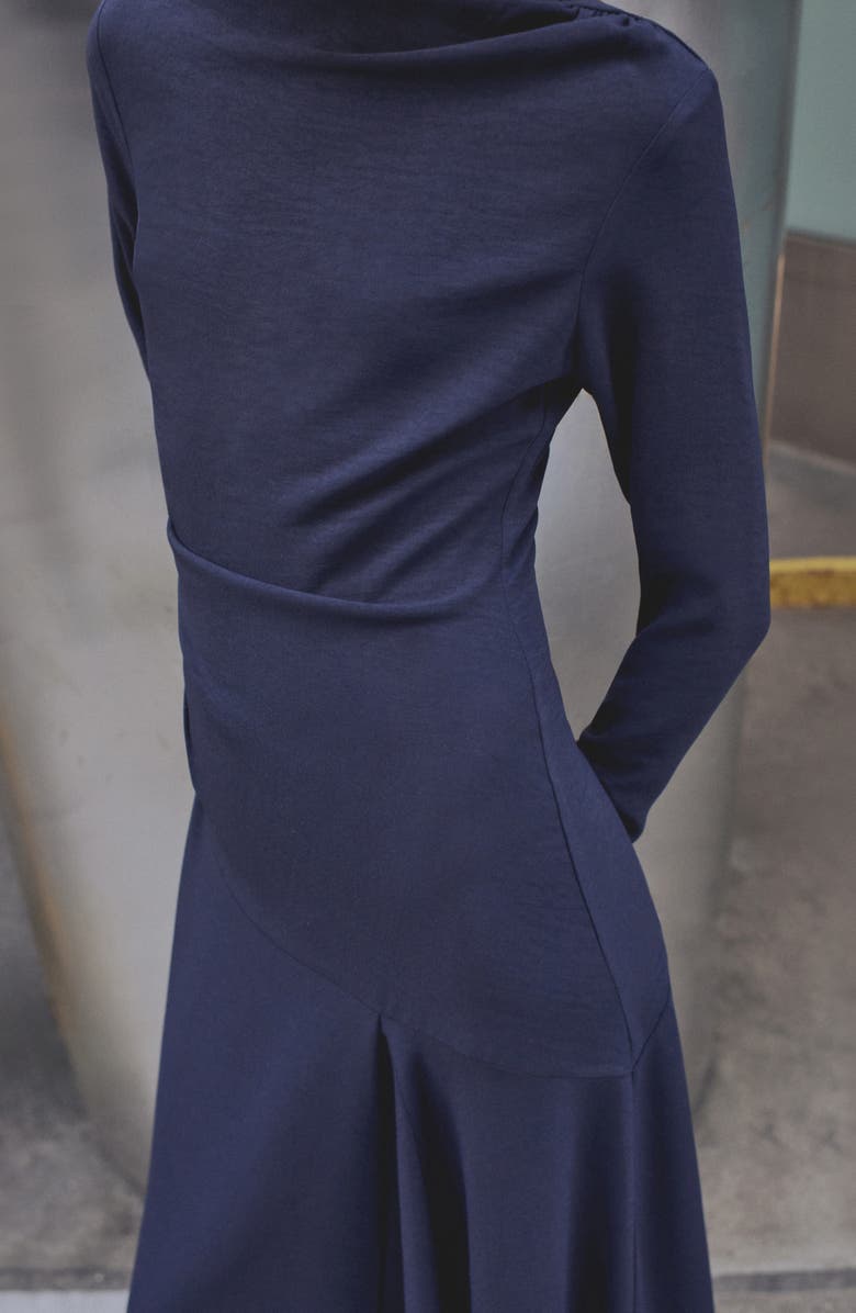 MANGO Asymmetric Long Sleeve Dress, Alternate, color, 