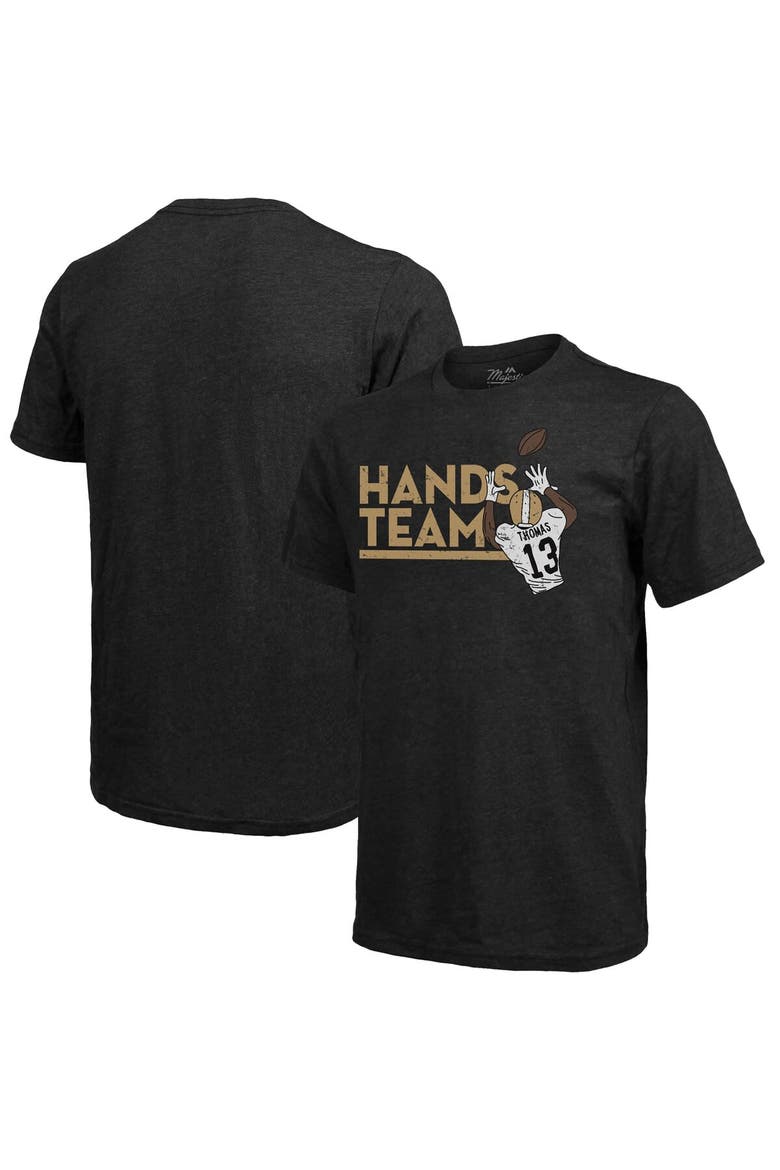 Men's Fanatics Branded Michael Thomas Black New Orleans Saints Tri-Blend Player Graphic T-Shirt, Alternate, color, Black