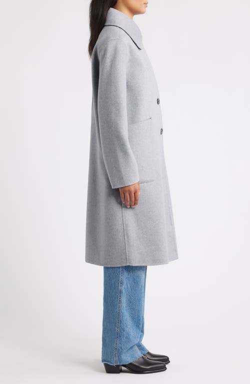Bernardo Brushed Double Face Overcoat In Gray