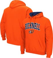 COLOSSEUM Men's Colosseum Orange Bucknell Bison Arch and Logo Pullover Hoodie
