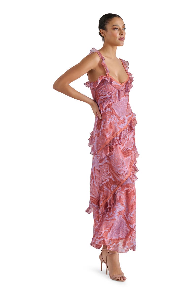 Steve Madden Versailles Sleeveless Ruffle Dress, Alternate, color, Pink Snake