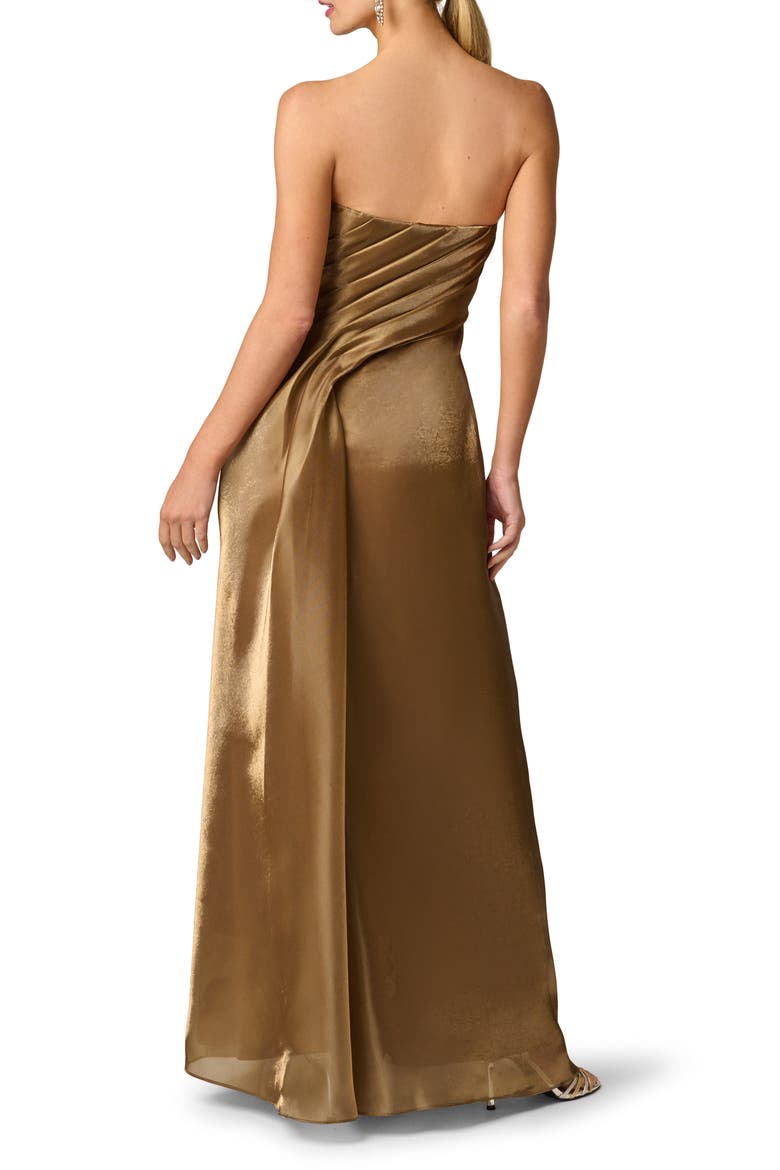 Strapless Organza Gown, Alternate, color, GOLD