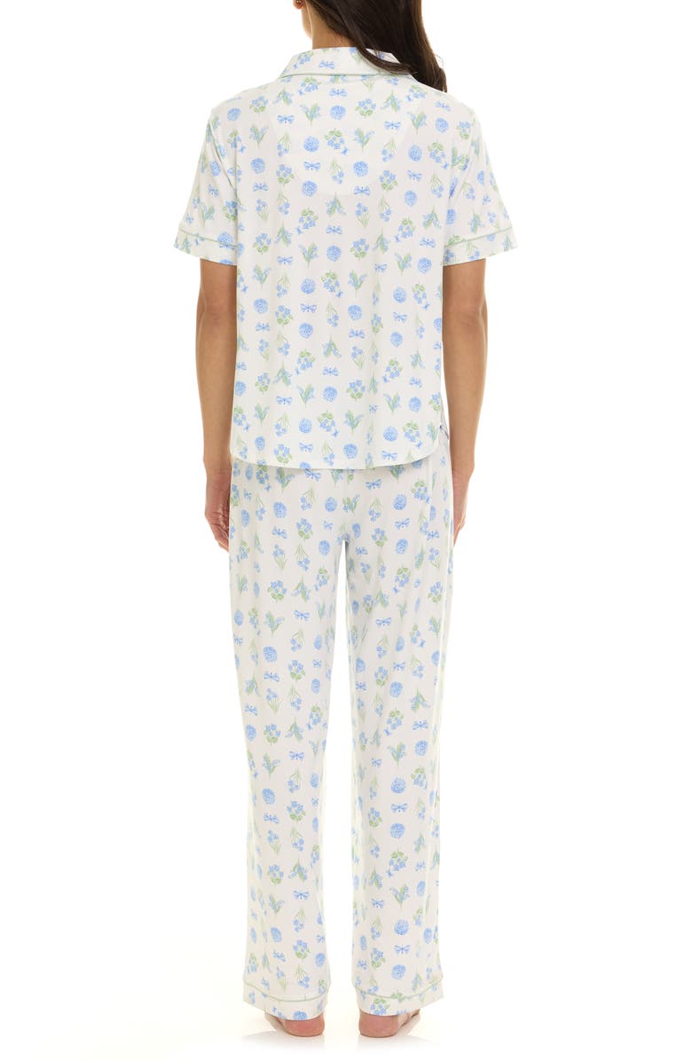 Flora By Flora Nikrooz Gabriella Piped Jersey Pajamas, Alternate, color, Cream