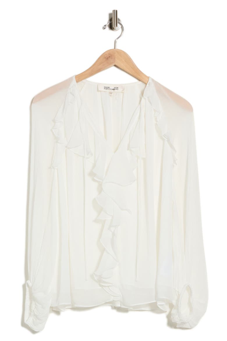 Nicky Ruffled Long Sleeve Top, Alternate, color, WHITE