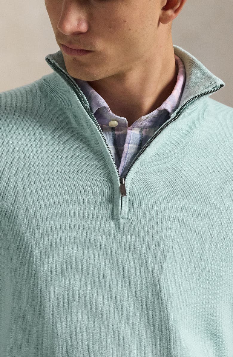 Polo Ralph Lauren Quarter Zip Cotton Sweater, Alternate, color, Pale Blue