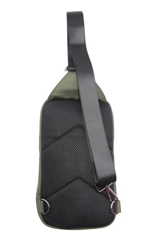 Robert Graham Howell Mixed Media Sling Bag In Olive