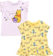 Disney Winnie The Pooh Girls' 2-pack Short Sleeve Graphic T-shirts (baby)