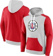 FANATICS Men's Fanatics Branded Gray/Red LA Clippers Arctic Colorblock Pullover Hoodie