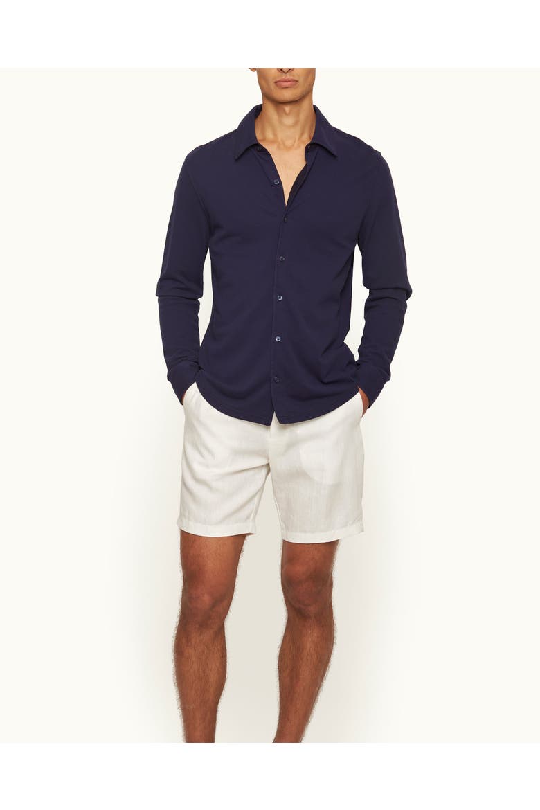 Giles Garment Dye Tailored-Fit Shirt, Main, color, Deep Ink Blue