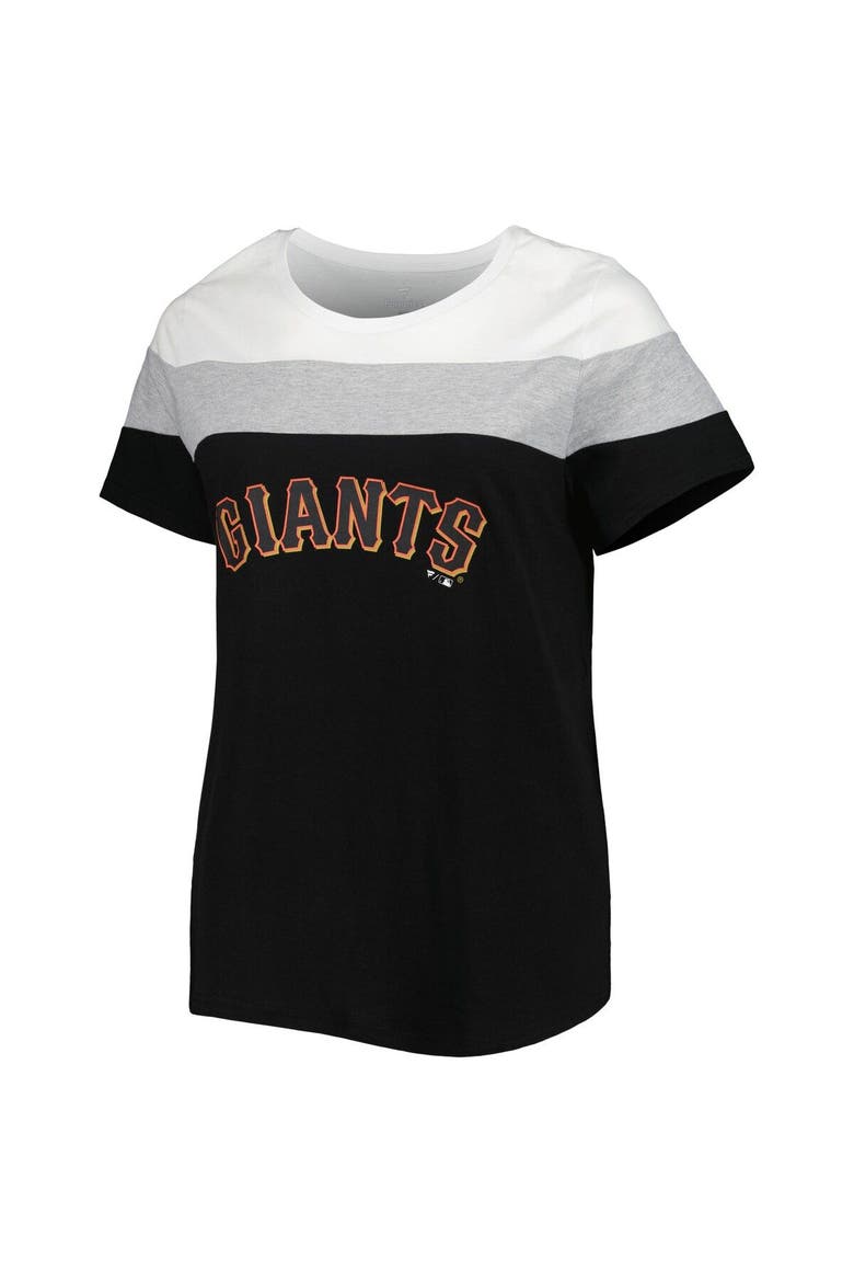 Women's White/Black San Francisco Giants Plus Size Colorblock T-Shirt, Alternate, color, Black