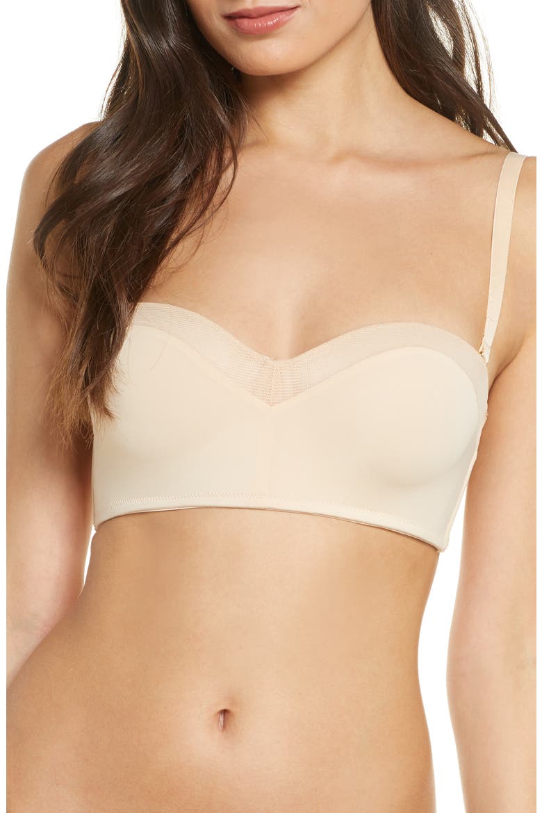 The No-Wire Strapless Bra, Alternate, color, TOASTED ALMOND