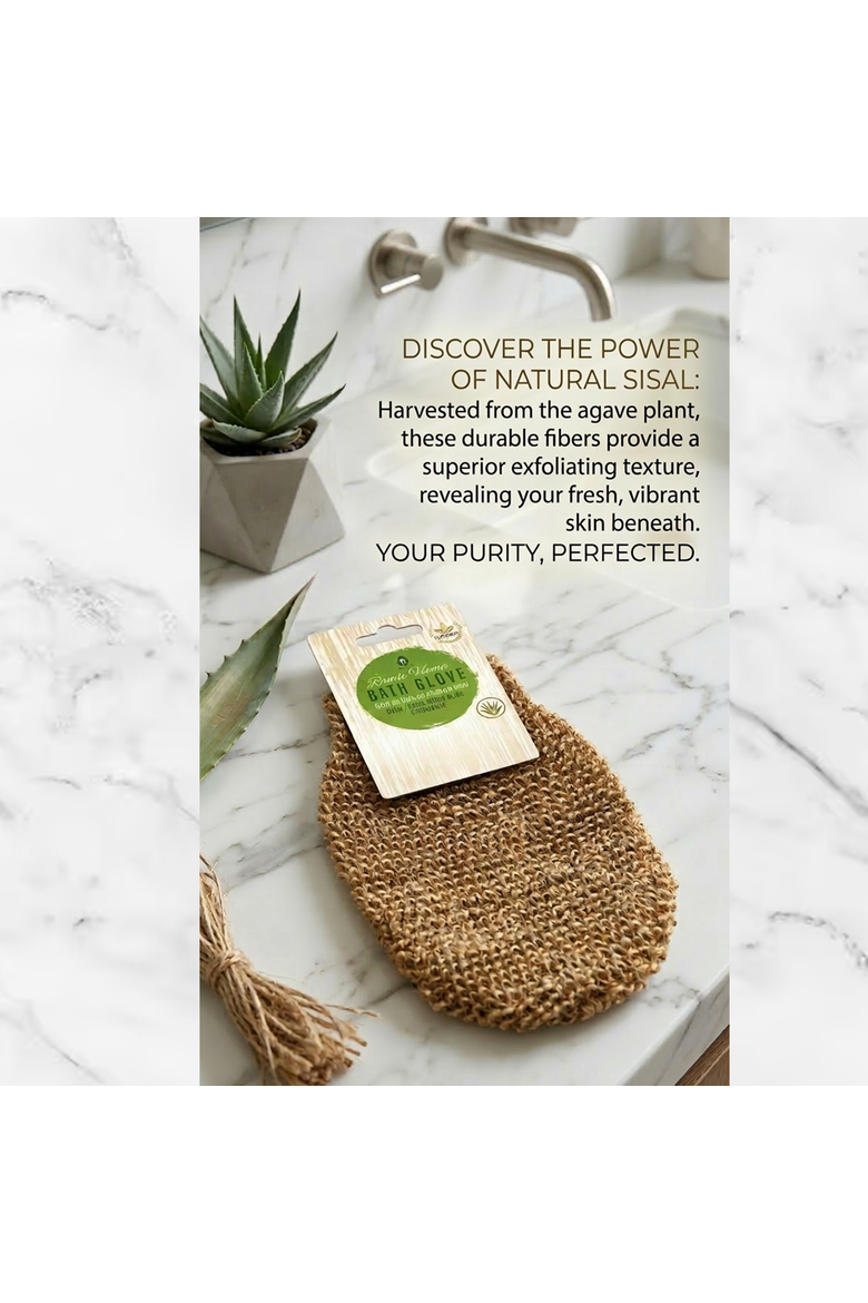 Eco-Friendly Glow Set Bath Brush & Sisal Hemp Gloves, Alternate, color, Beige