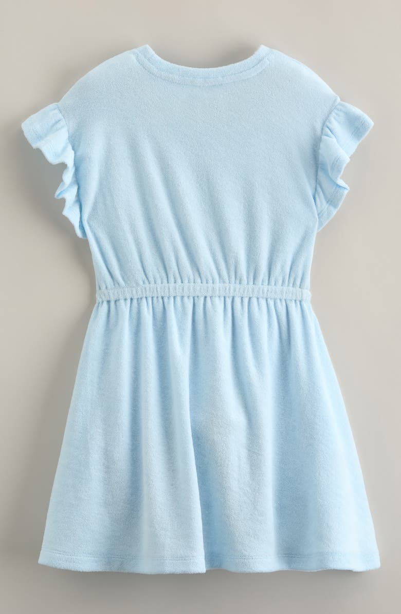 Tucker + Tate Kids' Flutter Sleeve Cotton Terry Dress, Alternate, color, Blue Rainbow Flower Embroidery