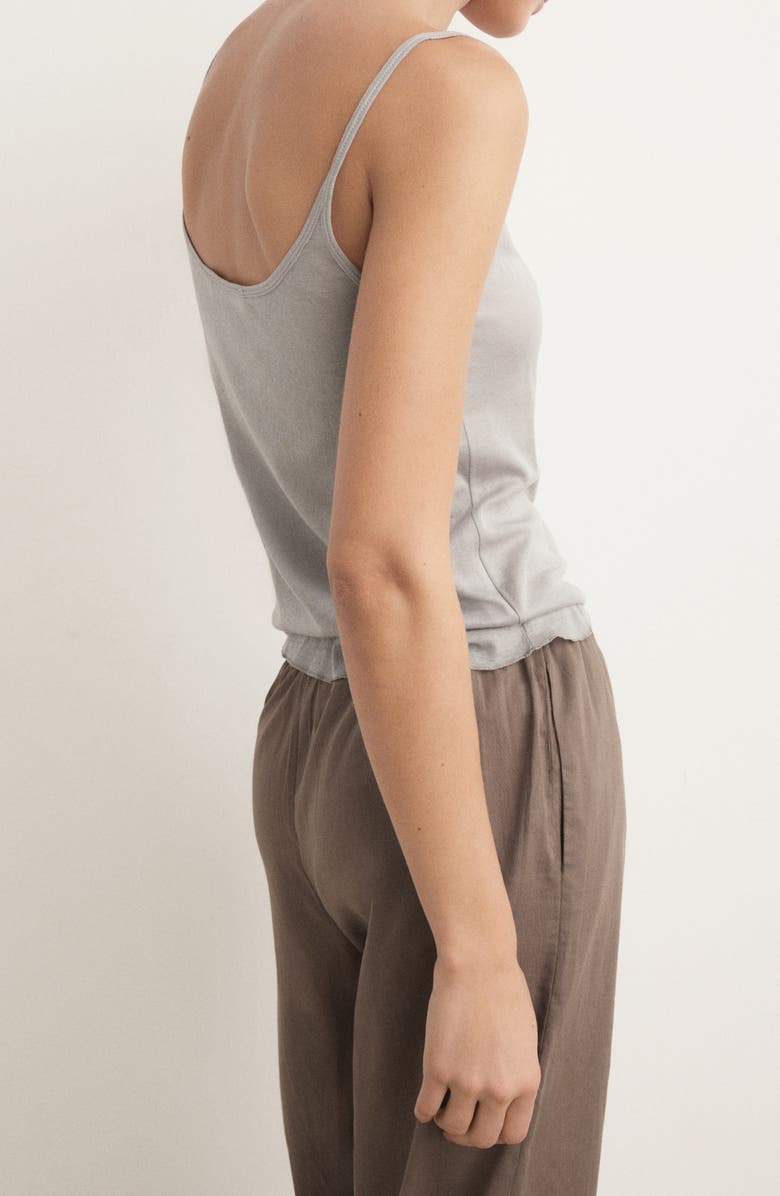 MANGO Cotton Pajamas Camisole, Alternate, color, Light/ Pastel Grey