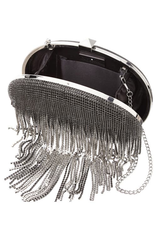 Nina Crystal Chain Draped Minaudier In Black