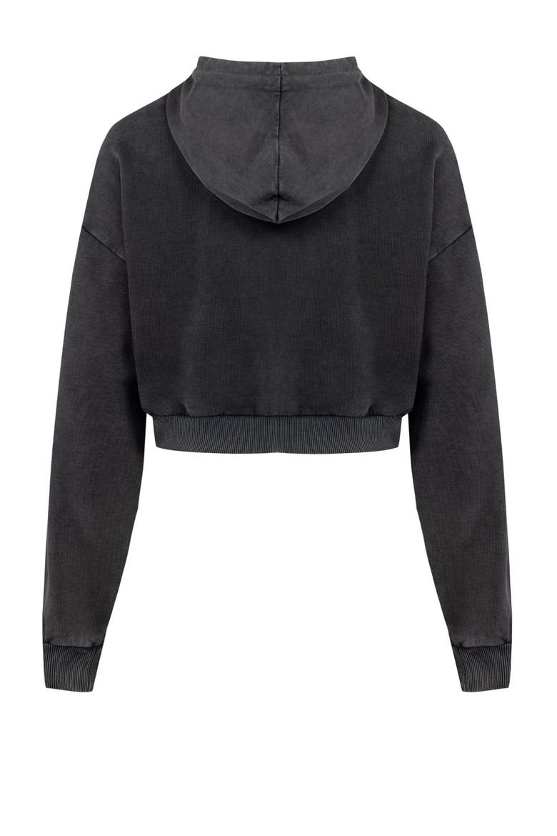 Cotton Your *Itch Acid Wash Zipped Hoody, Alternate, color, BLACK