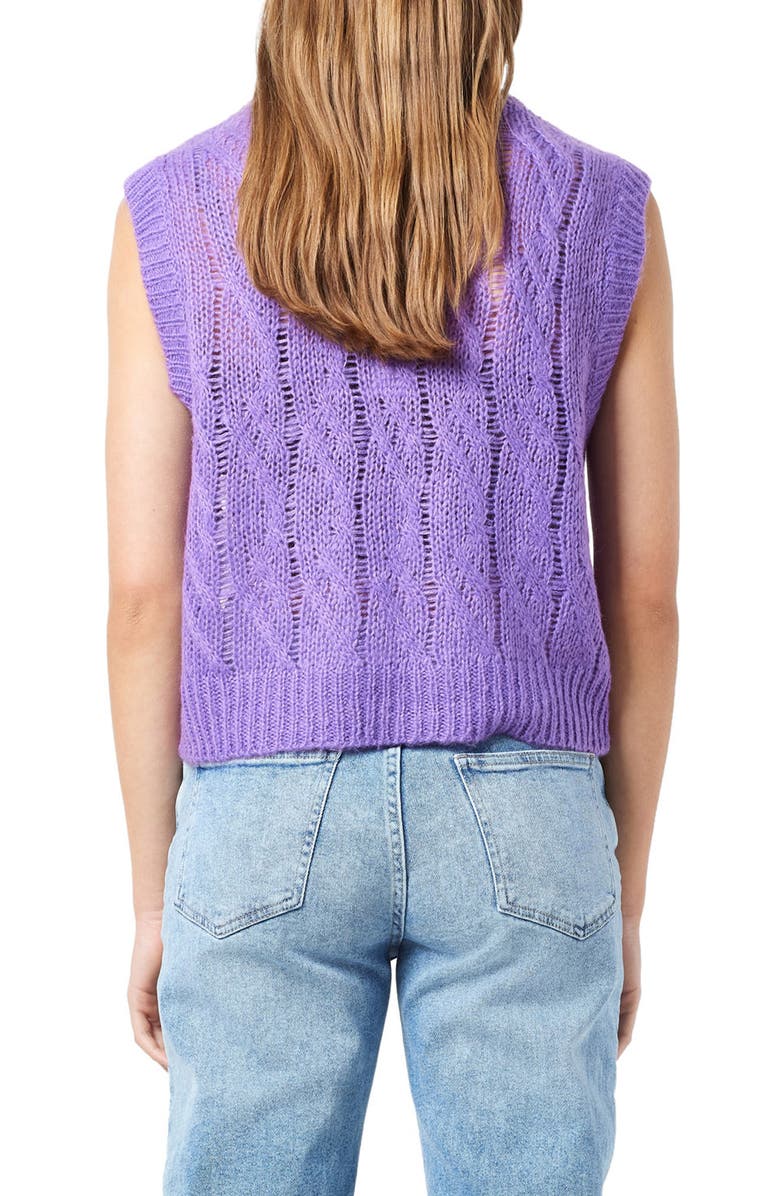 Noisy may Brooke Cable Knit Sleeveless Sweater, Alternate, color,