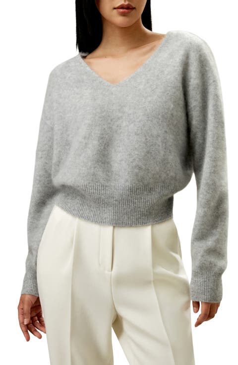 Women's Cropped V-Neck Cashmere Sweater