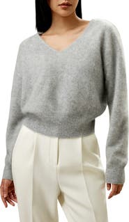 Lilysilk Women's Cropped V-Neck Cashmere Sweater