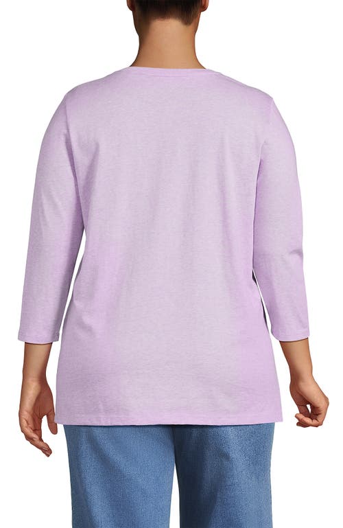 Lands' End 3/4 Sleeve Cotton Supima Tunic In Purple