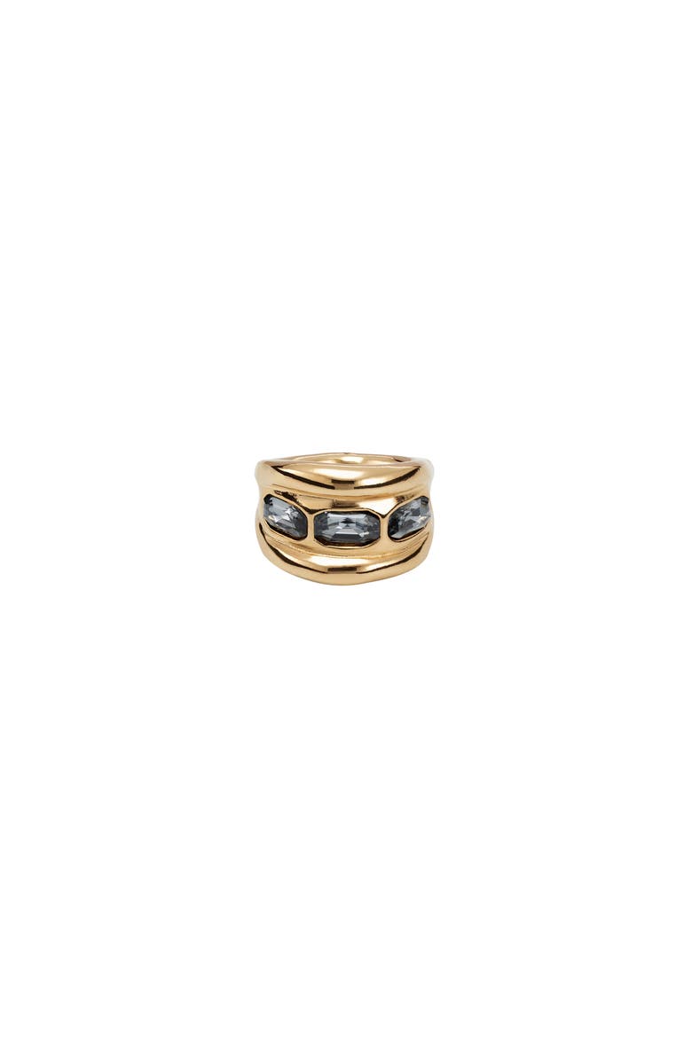 Triple Grey Crystal Ring, Main, color, Gold