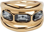 UNODE50 Triple Grey Crystal Ring