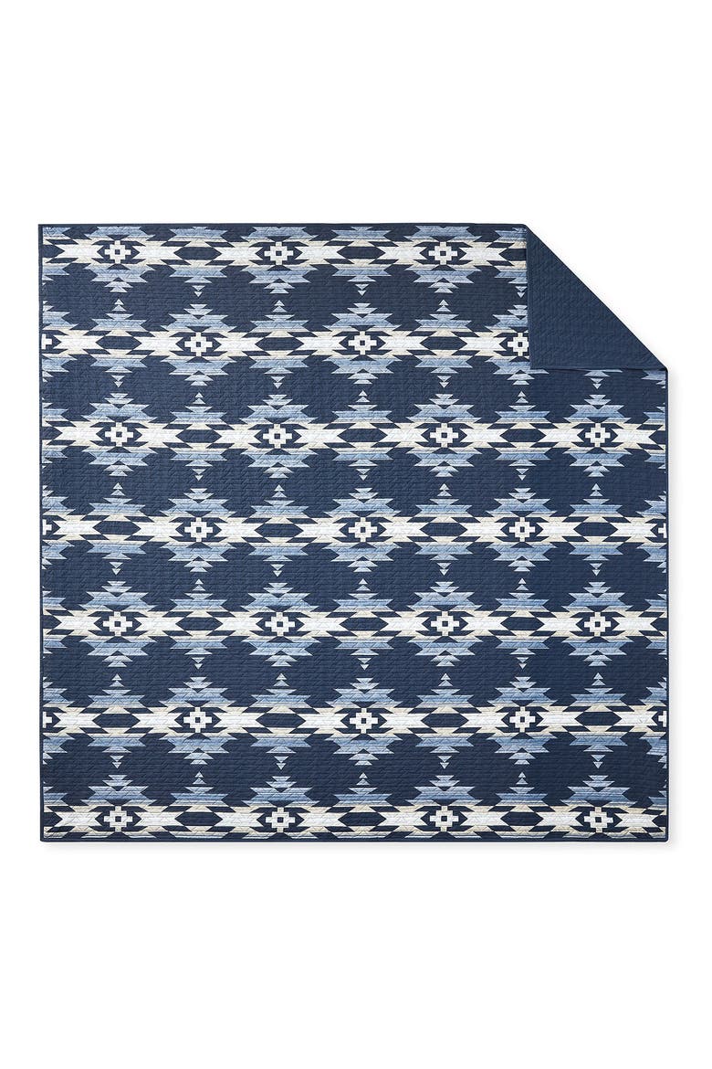 Moonlit Mesa Cotton Coverlet & Sham Set, Alternate, color, NAVY