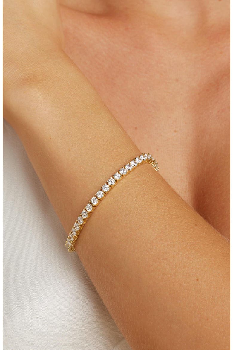 Zoe Tennis Bracelet, Alternate, color, Gold