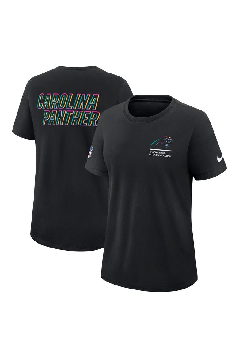Women's Nike Black Carolina Panthers 2025 NFL Crucial Catch Tri-Blend Dri-FIT T-Shirt, Alternate, color, Black