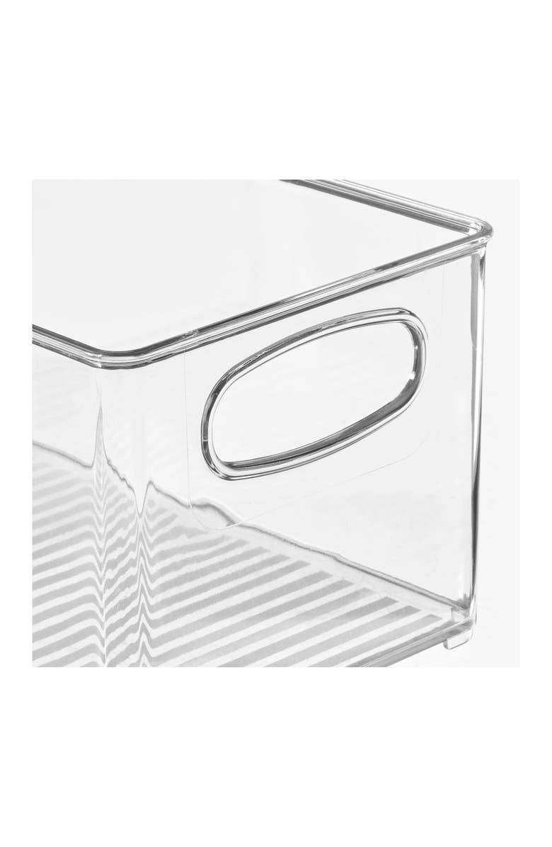 mDesign Plastic Storage Organizer Wide Container Bin with Handles for Bathroom, Home Organization - Holds Vitamins, Supplements, Makeup, Styling Tools - Ligne Collection - 8 Pack - Clear, Alternate, color, 