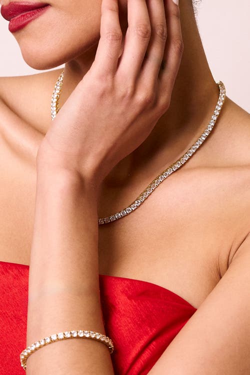 Electric Picks Richie Tennis Necklace And Bracelet In Gold