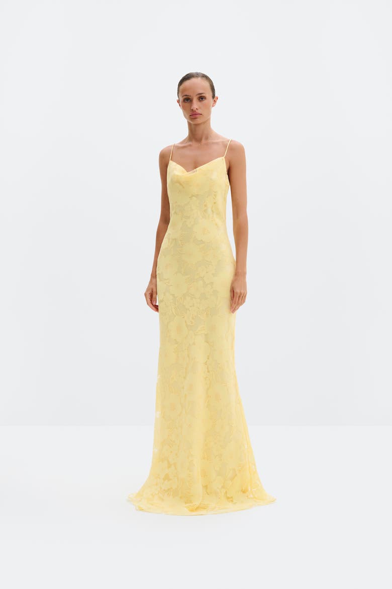 Sorelle Lace Slip Maxi Dress, Main, color, Light Lemon