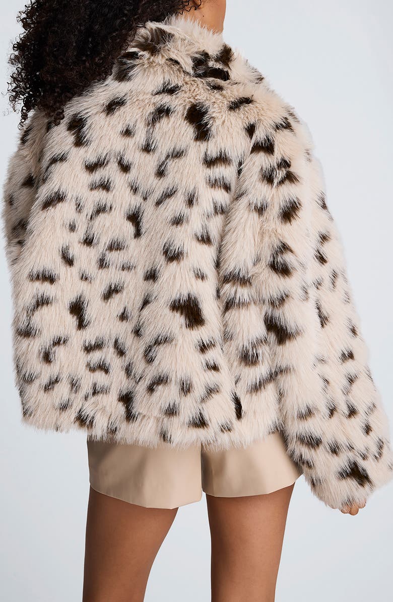 Kenneth Cole Oversize Faux Fur Crop Jacket, Alternate, color, Oat Combo