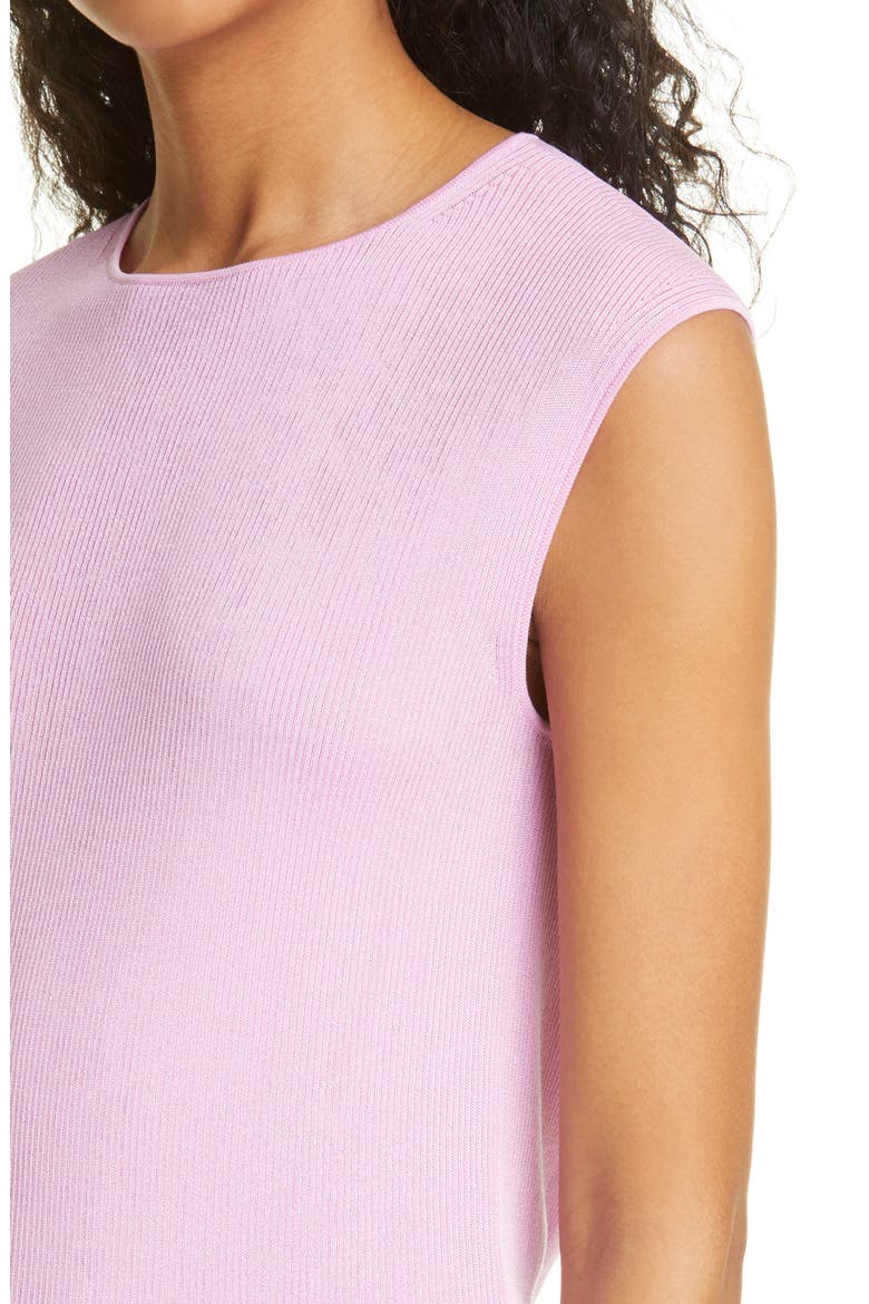 Sleeveless Rib Sweater Shell, Alternate, color, DAHLIA