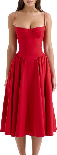 Samaria Fit & Flare Midi Cocktail Dress