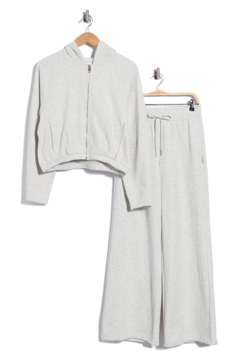 Bentley Fleece Hoodie & Pants Set, Main, color, HEATHER LIGHT GREY