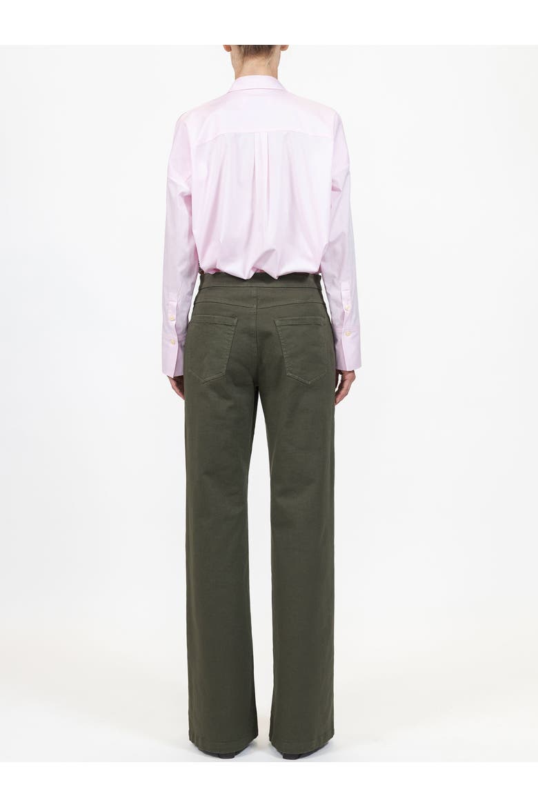 Jane High waist flare pant jeans twill, Alternate, color, Green