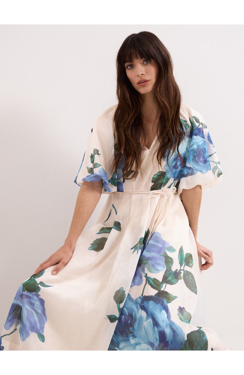 Phase Eight Adeline Floral Midi Dress, Alternate, color, Cream